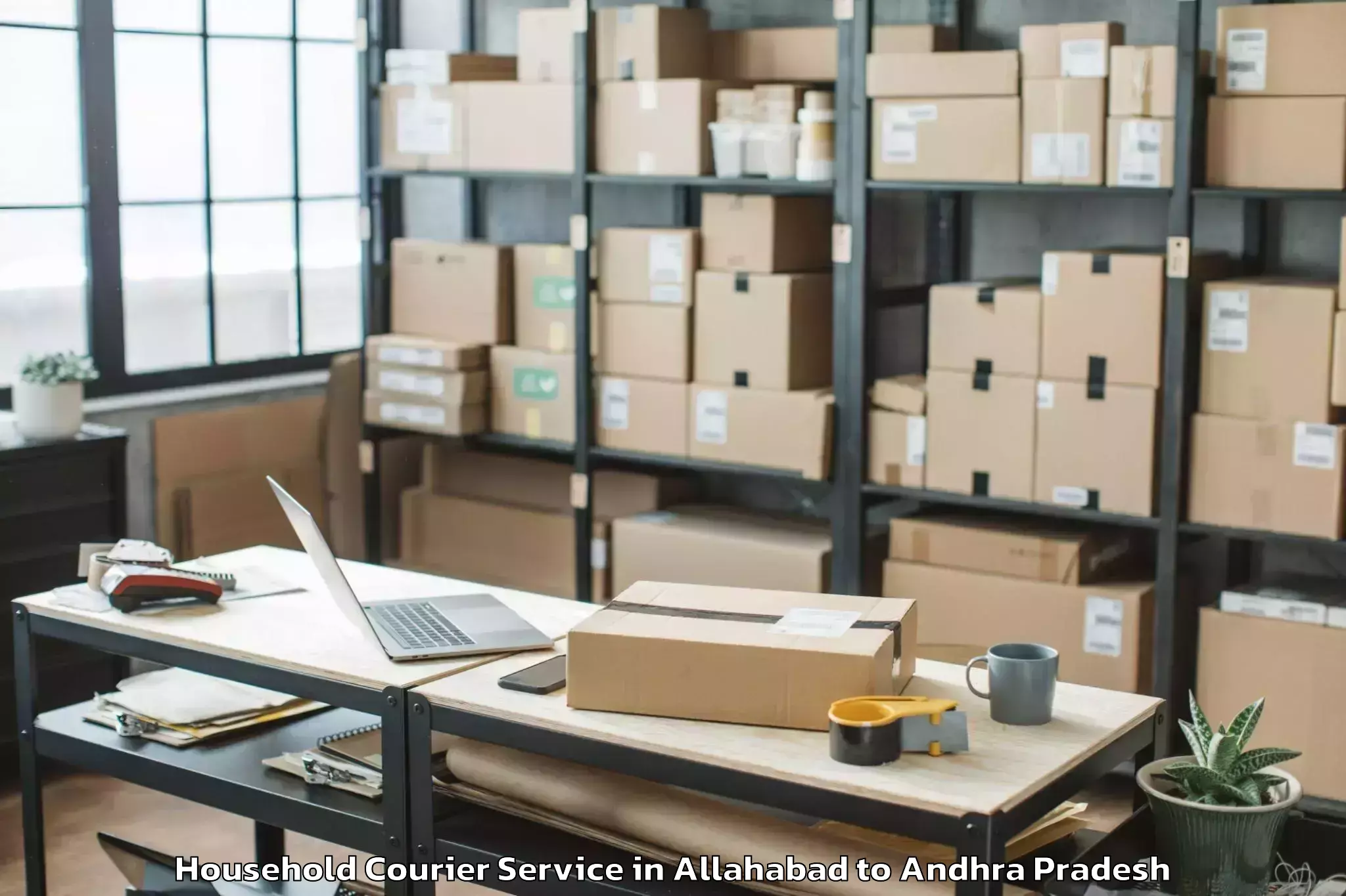 Reliable Allahabad to Vadlamudi Household Courier